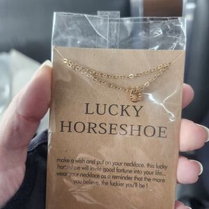 Gold Lucky Horseshoe Necklace